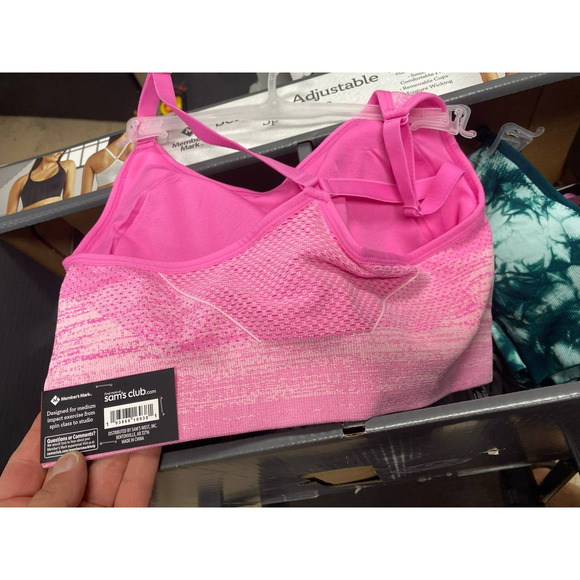 Member's Mark Ladies Seamless Adjustable Sports Bra - Pink - XL - Picture 4 of 4